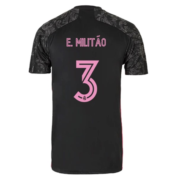 Trikot Real Madrid Ausweich NO.3 E. Militão 2020-21 Schwarz Fussballtrikots Günstig